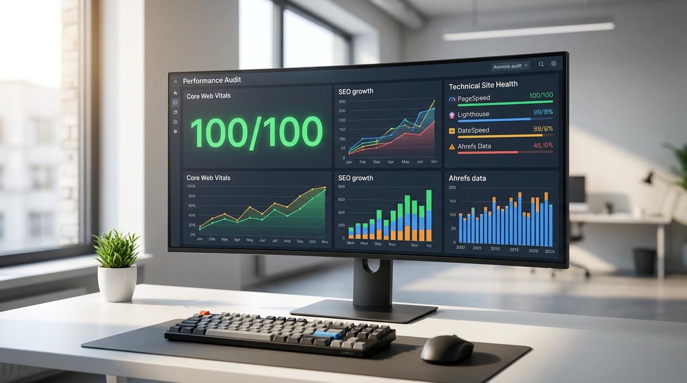 SEO Dashboard showing growth