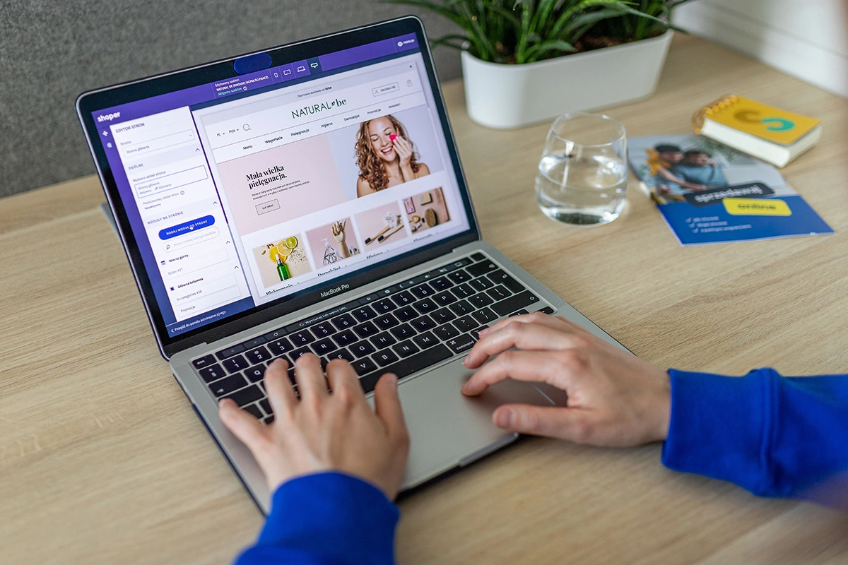 Sleek e-commerce website on laptop